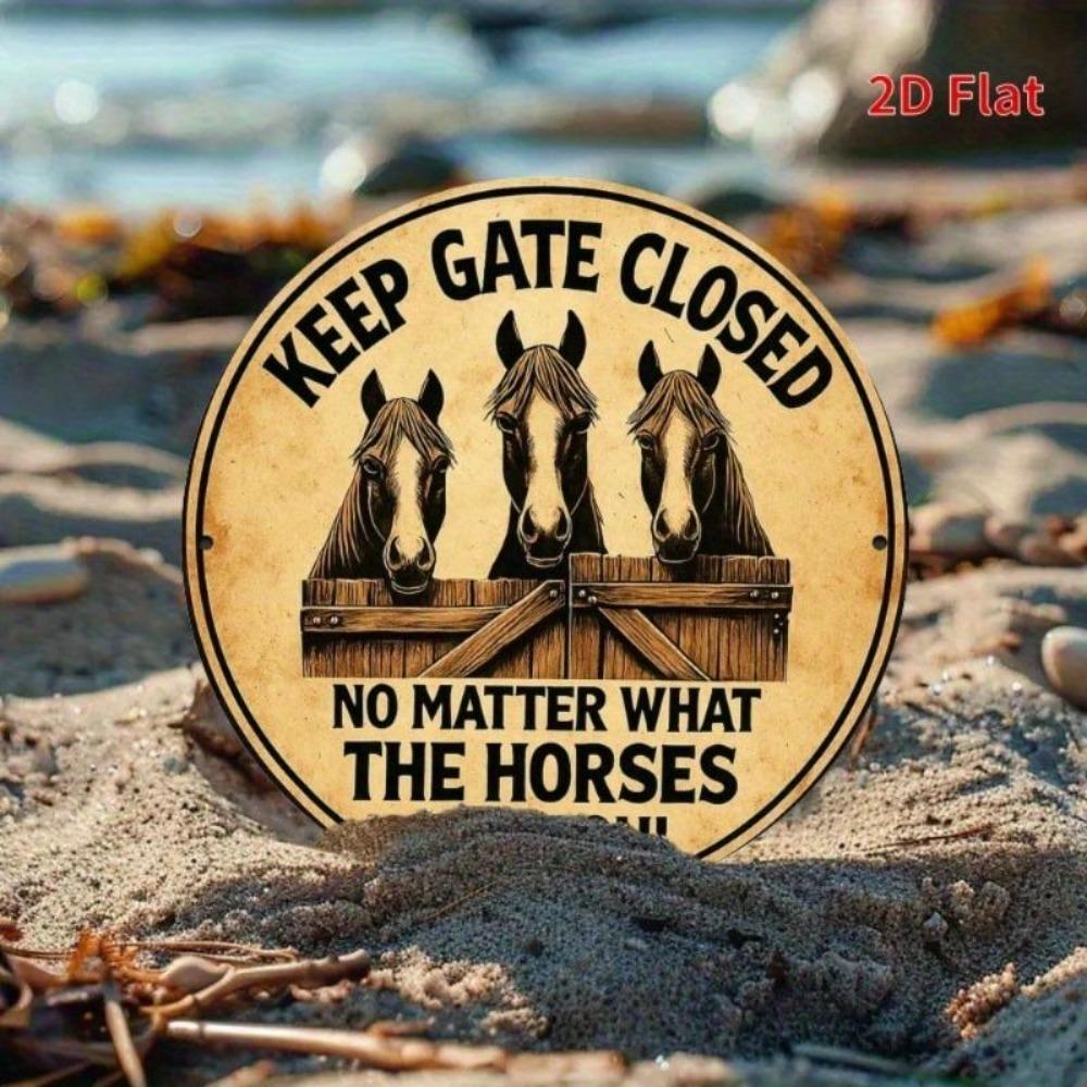Vintage Horse Metal Sign Rustic Wall Art Home Garage Cafe Decor Gatekeeper