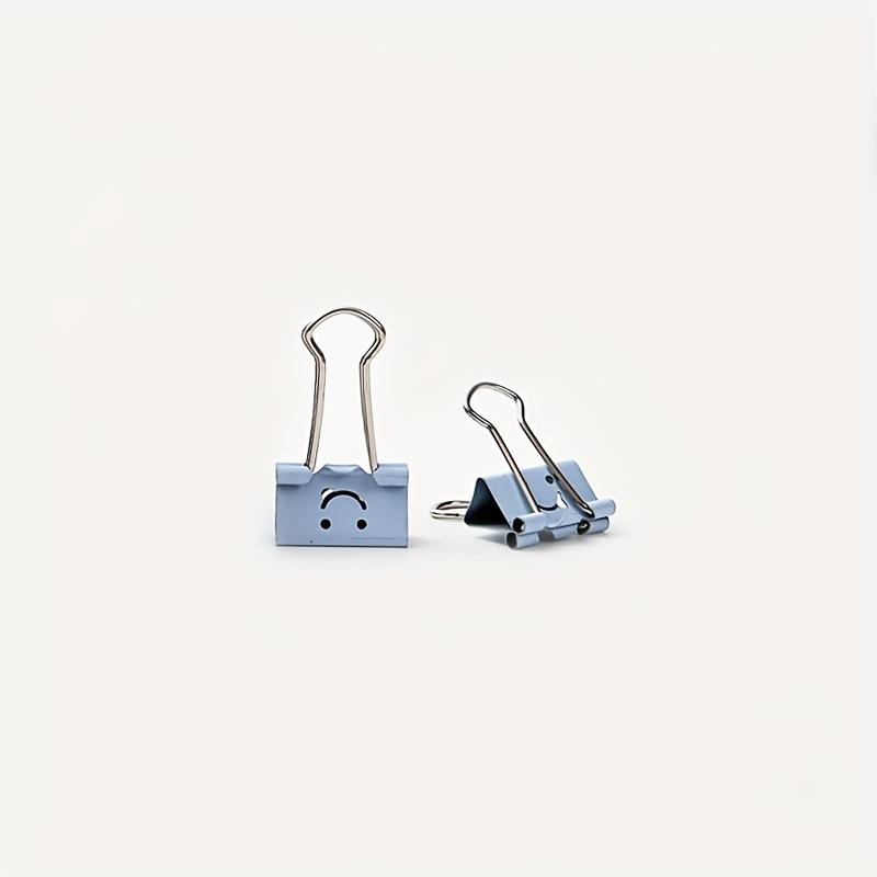 30pcs Colorful 19mm Stainless Steel Binder Clips with Happy Face Durable Metal Structure for Home Office and School Organization