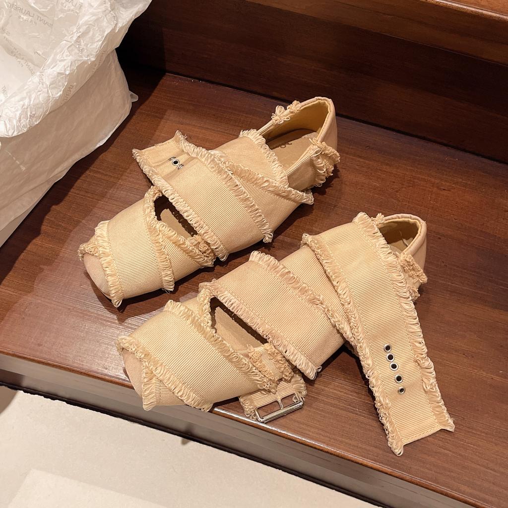 Women's Shoes 2024 Hot Selling Solid Color  Women's Single Shoes Outdoor Casual Creative Women's Sandals Luxury