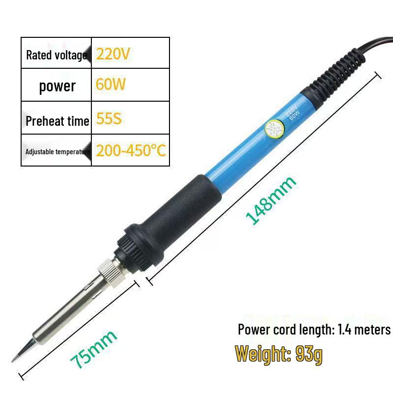 60W Adjustable Electric Soldering Iron Kit, 16-Piece, for Home Welding and Repair