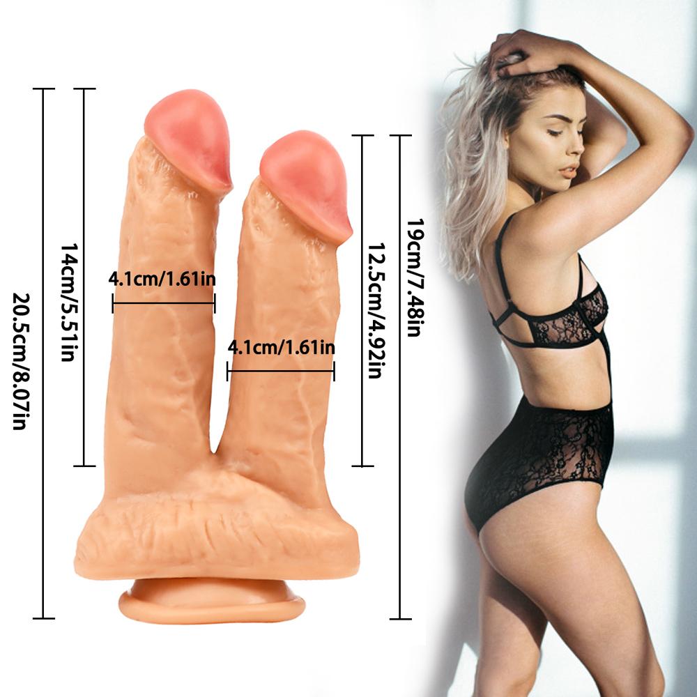 Giant Conjoined Double Dildo Smuxcra Dva Penisy Průnik Velký Double Balanopsis Soft Reality Hračka pro ženy s masturbací
