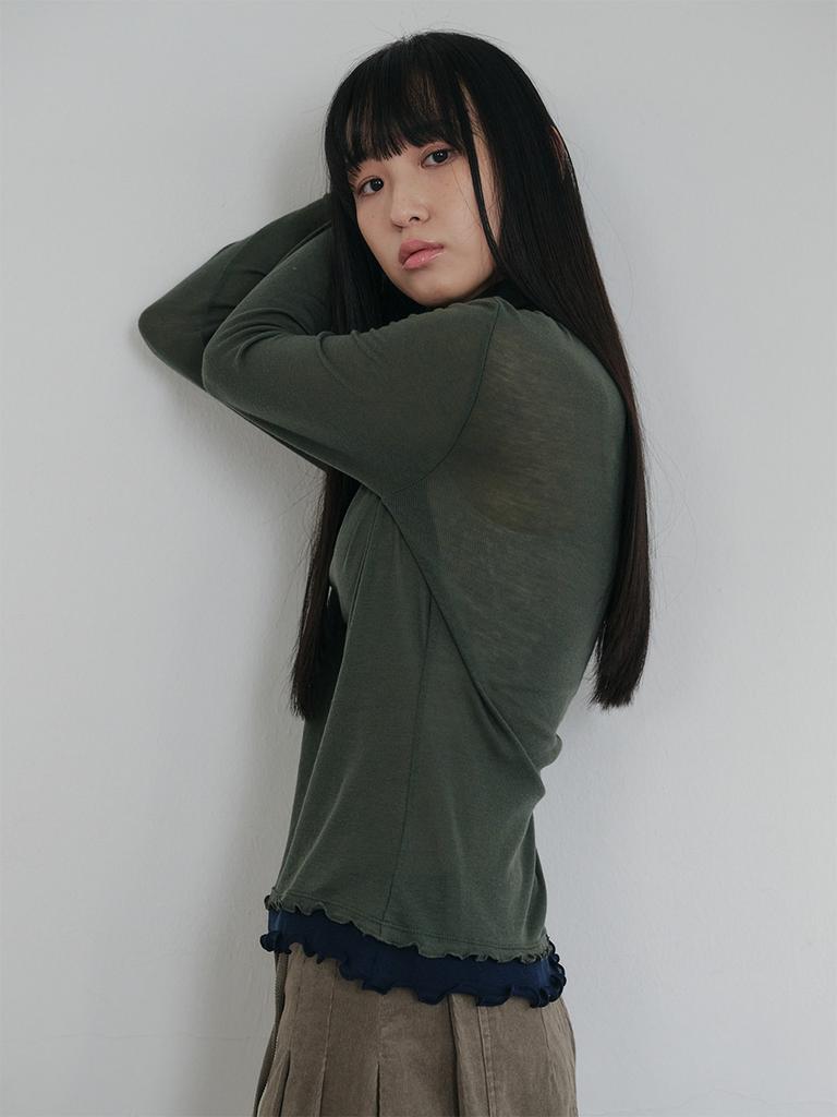 Piiipi Soft Wave Hem Turtleneck (2 Colors) Deep Green