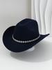 Men's and women's light luxury top hats Western style cowboy hats Unique eye point diamond belt Birthday party party hat