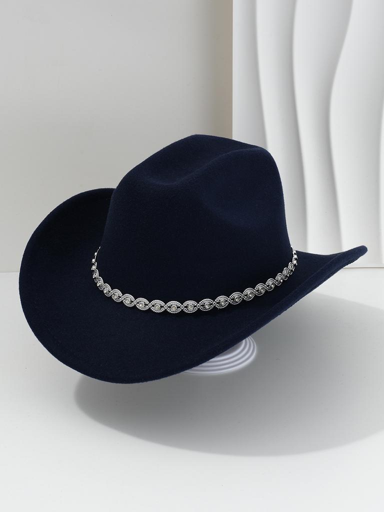 Men's and women's light luxury top hats Western style cowboy hats Unique eye point diamond belt Birthday party party hat