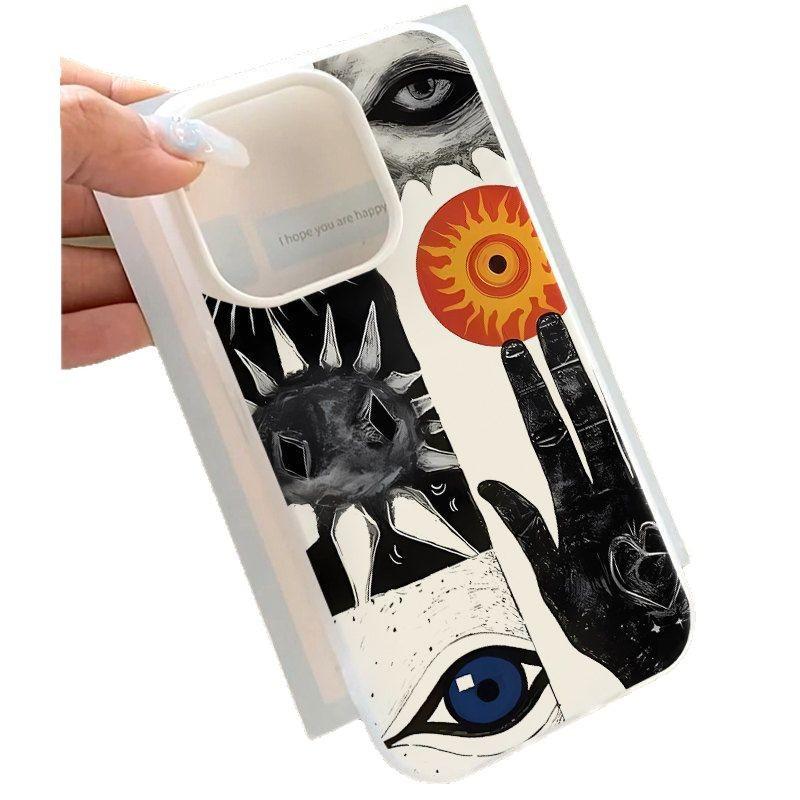 Art Abstract Hollow Apply Apple 16 Mobile Phone Case iPhone17promax Skin Sense 14 Scrub 13 Jelly 15