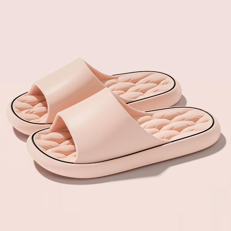Unisex Colorful Flip Flops Door Slides Simple Super Light Fashion Soft Slippers Bathroom Elastic Shoes Beach EVA