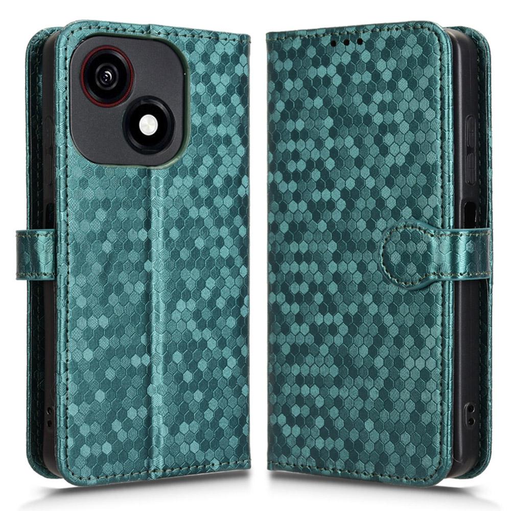 Pro ZTE Blade A35e Z2466 Peněženkové pouzdro Vzor teček Ražba PU kůže Kryt na telefon