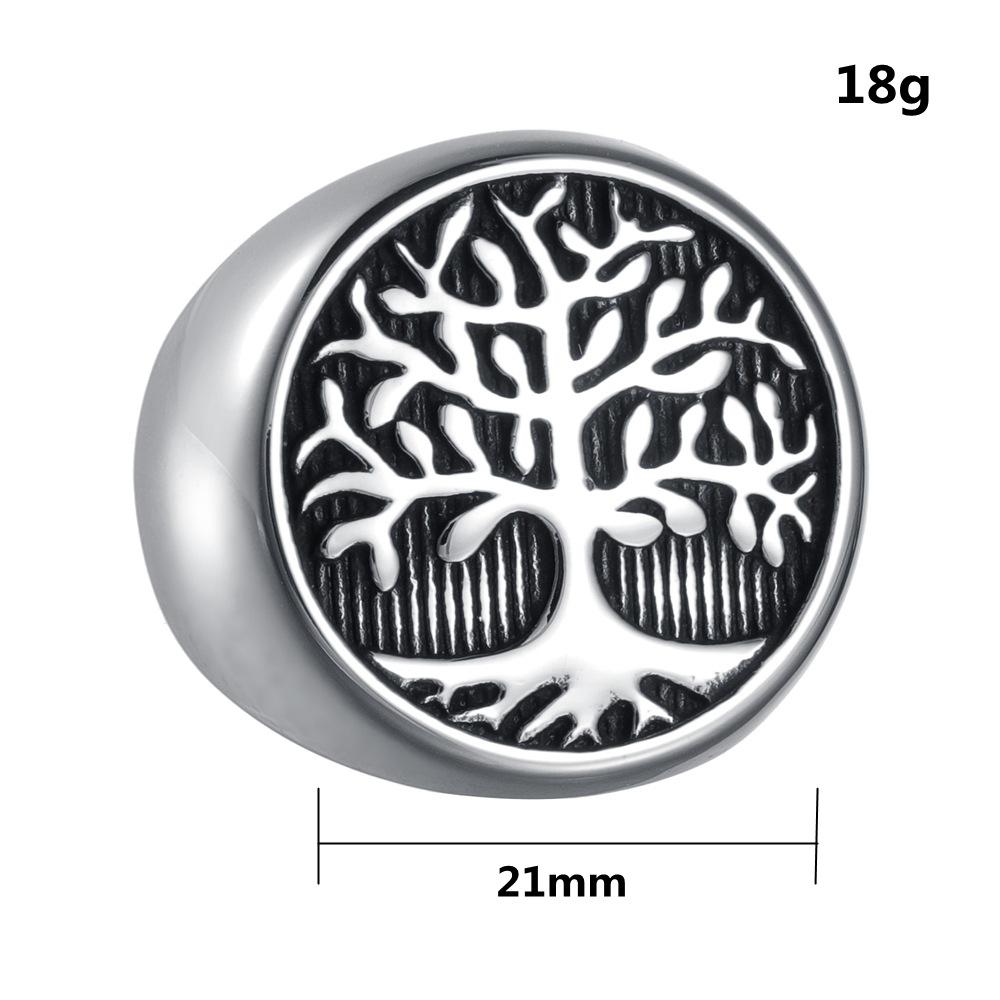 European and American Seal Hand Jewelry Creative Tree of Life Ring Casting Men's Ring