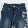 Plant Printed Embroidery Y2K Flare Jeans Women Vintage Skinny Boot Cut Trousers Fashion Street 2000s Denim Pants Fall