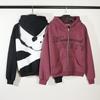 Mens Hooded Zip-Up Sweatshirt With Skull Graphic Streetwear Oversized Cotton Pullover Winter Casual Wear