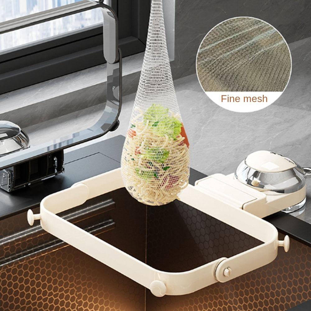 New Suction Cup Kitchen Sink Filter Rack Foldable Multi-Purpose Drainage Basket Garbage Storage Net Shelf