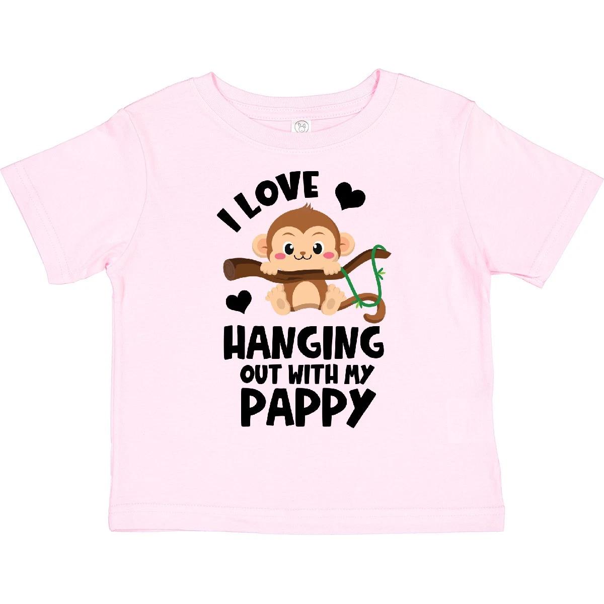 Inktastic Monkey I Love Hanging Out With My Pappy Toddler T-Shirt Grandpa Child 110