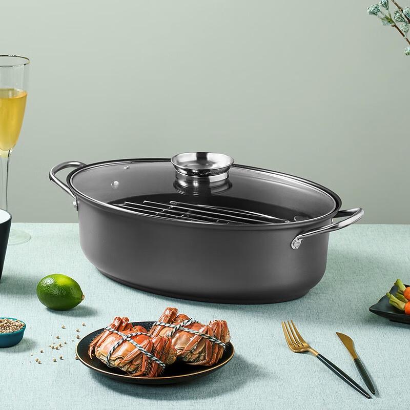 Chuda Huang 304 Stainless Steel Multi-function Steaming & Roasting Fish Pan
