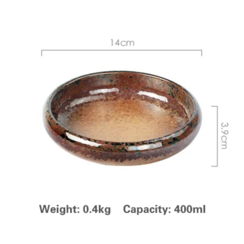 14cm  sell Creative retro ceramic sushi dishes tray Sauce Chili pepper snacks small dishes gold plates set dinner dishes sets