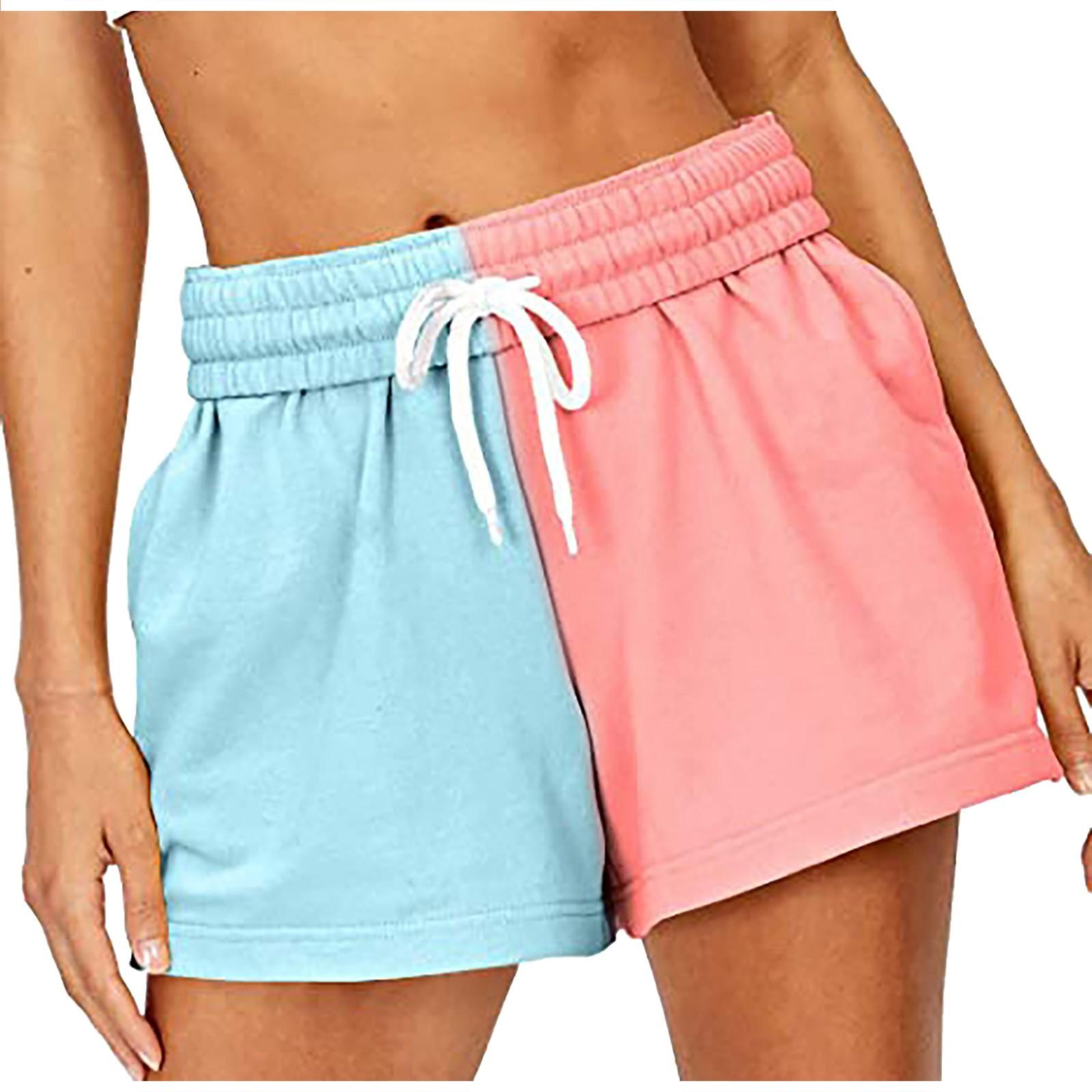 

Женские модные повседневные шорты с завязками, эластичные шорты для бега M фиолетовый