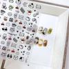 1pcs Cute Sketching Graffiti Animal Cat Dog Rabbit Bear Laser Nail Art Sticker Designs Self Adhesive Decoration Decal Acessories