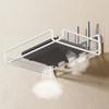 Wall Mounted Router Storage Shelf Stainless Steel No Drill WiFi Organizer Rack for Home Office Bathroom and Kitchen