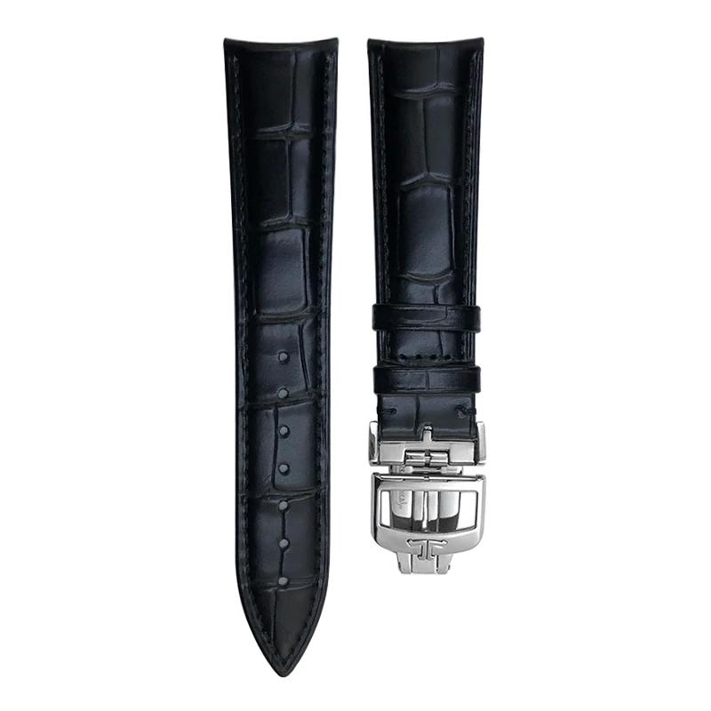 19mm 20mm 21mm 22mm Calf Leather Watchband for Jaeger LeCoultre Master Control Genuine Blue Black Cowhide Curved End Watch Strap