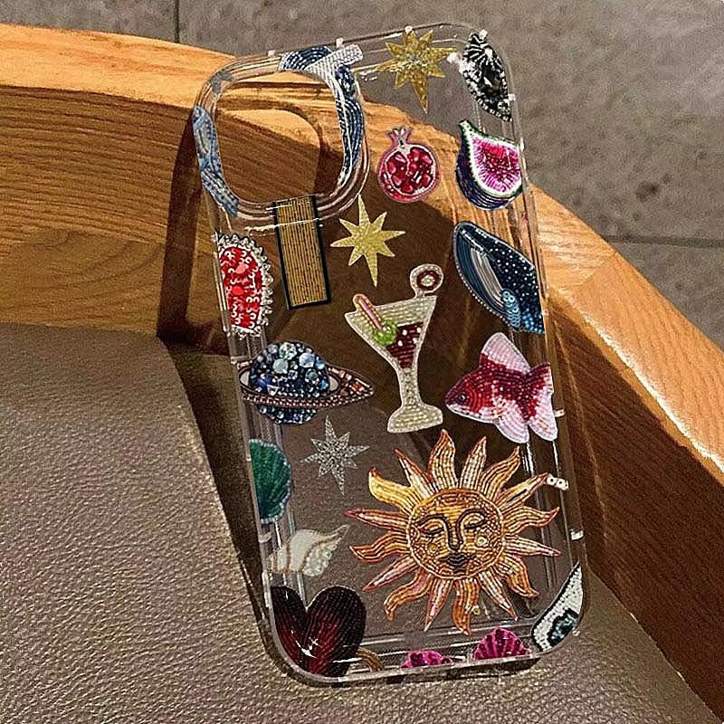 

Beaded Pomegranate Sun Phone Case for Xiaomi Redmi Note 13 12 11 Pro Plus 4G 5G 10 9 9S 8 Pro Redmi 12C 10C 9C 9A 9T Cover Redmi 9