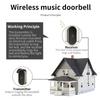 B03B-Intelligent Wireless Doorbell Outdoor Without Battery Button Call Chime Wireless Doorbell White+Silver US Plug