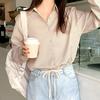 Long Sleeved Solid Color Shirt for Women In Spring Autumn Professional Loose Commuting Simple Versatile Covering Flesh Slimming Top Blouses & Shirts