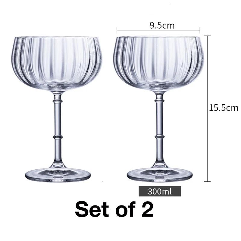 Cocktail Glass with Long Stem Champagne Martini Wine Glasses