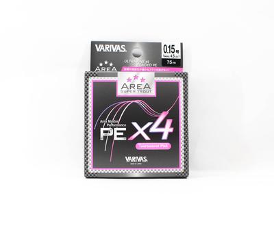 Varivas P.E. Schnur Super Trout Area PE X4 Pink 75m P.E. 0,15 Max 4,5lb (8027)
