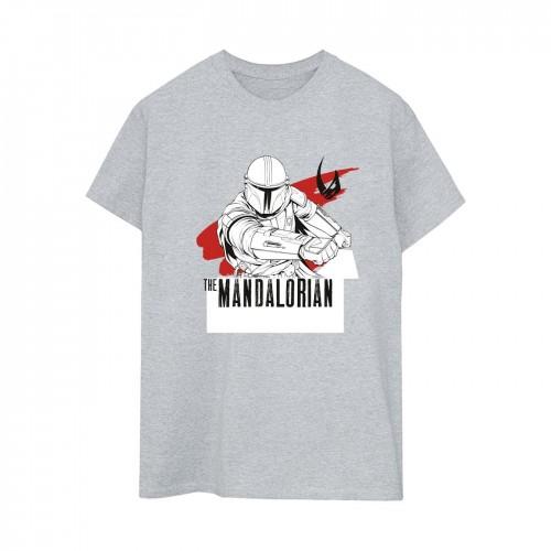 STAR WARS Womens/Ladies The Mandalorian Mando Shoots Cotton Boyfriend T-Shirt