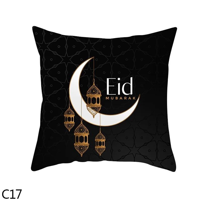 Muslim  Ramadan Eid Mubarak Print Sofa Cushion Cover Pillowcase Home Decor Party Car Bedding