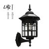 Solar Outdoor Wall Light Vintage Light, Motion Sensor Sconce with Glass Courtyard Lighting Shade, Waterproof Garden Lantern for Patio Porch