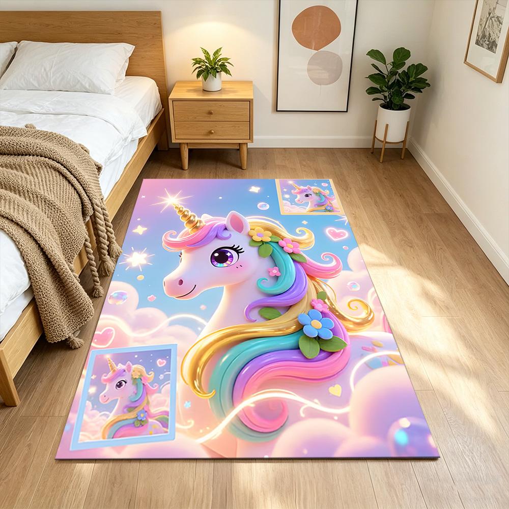Magical Unicorn Dreamscape Non-Slip Home Carpet Design for Office Decor Living Room Bedroom Gift