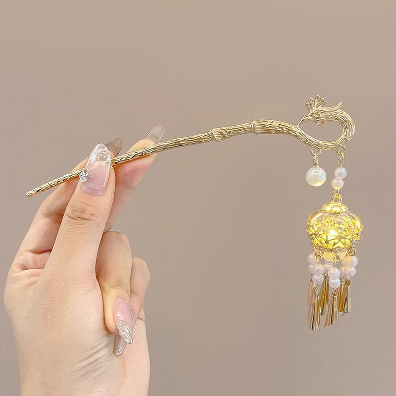 Hanfu Haaraccessoires im alten chinesischen Stil: Elegante Hochsteck-Haarnadeln mit Quasten für Damen