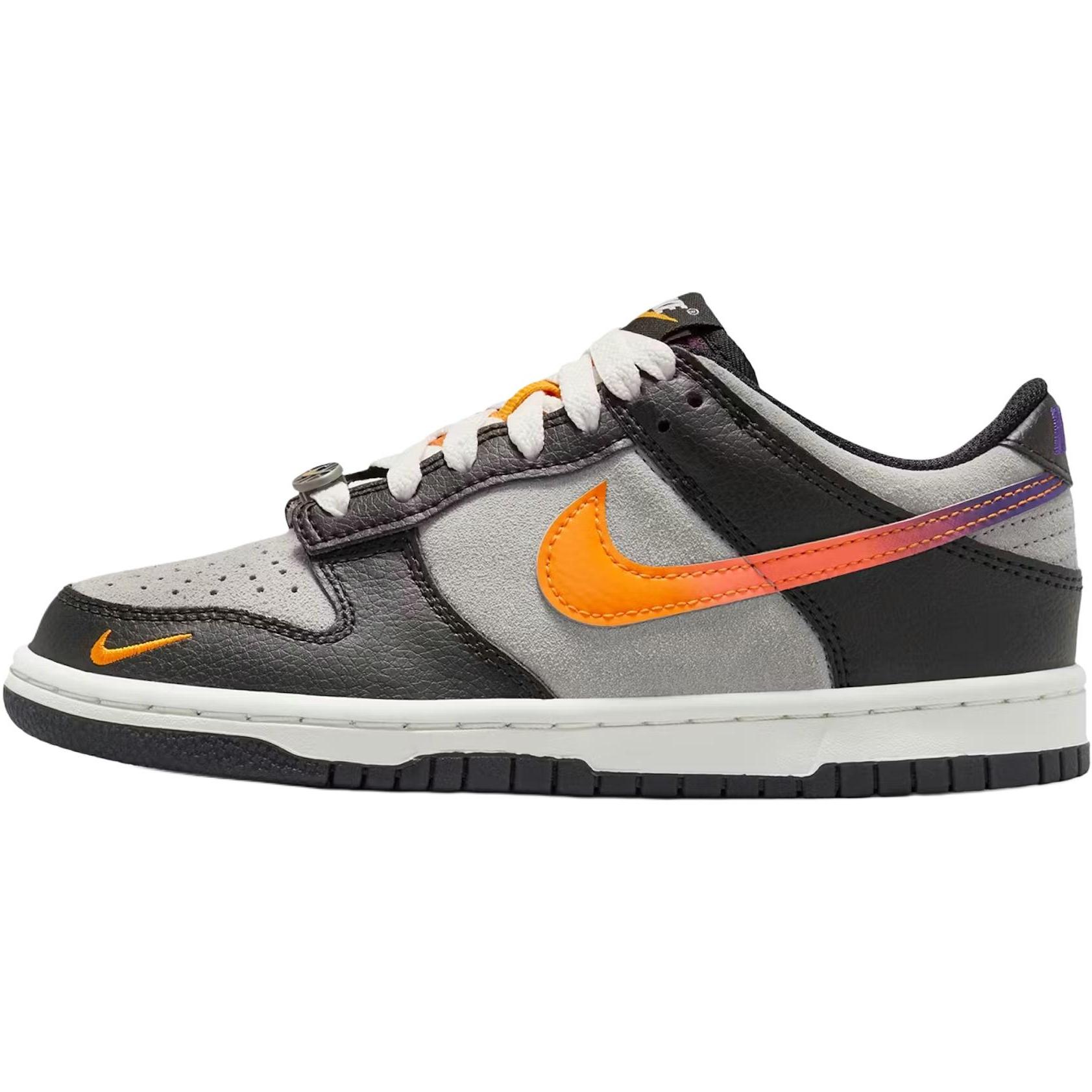 

Nike Dunk Low GS Medium Grey Black Sail Orange Peel Grade School IQ0206-062 37.5