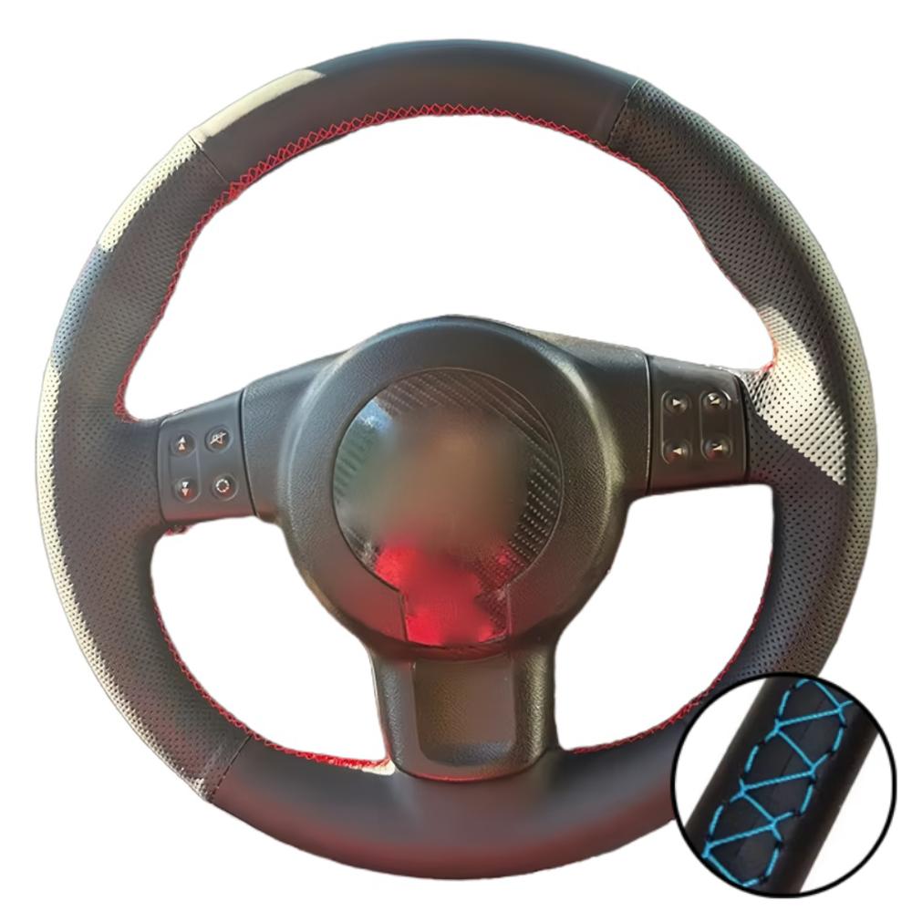 Hand Stitched Black Microfiber Leather Steering Wheel Cover For Seat Leon (Mk2) 2006-2008 Ibiza (6L) 2007 Car Accessories