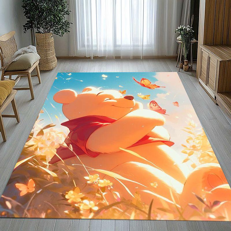Kawaii W-Winnie Pooh Bear Cartoon Soft Non-Slip Large Area Rug for Living Room,Bedroom Playroom Carpet Mat for Sofa,Home Decor