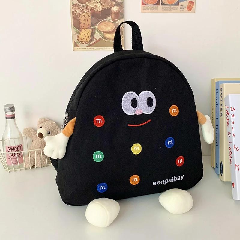 Modischer Cartoon-Canvas-Kinderrucksack, lässige Nischentasche, hübsch und elegant