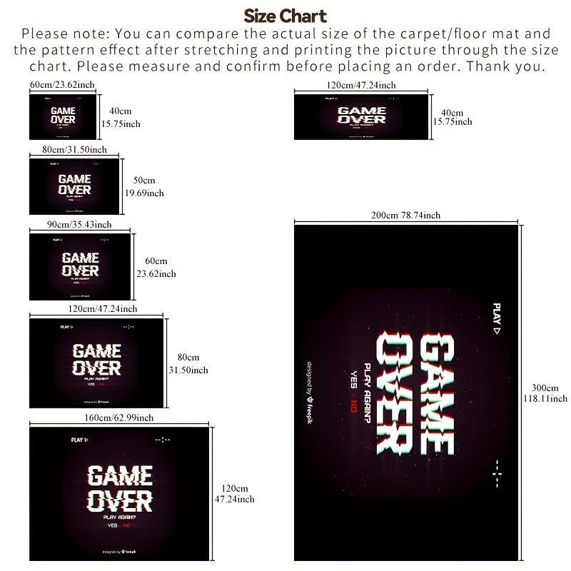 Game Over Doormat - Gaming Style Rug for E-sports Room Decor, Gamer Floor Mat Bedroom Living Room Sports Fan Gift Decor