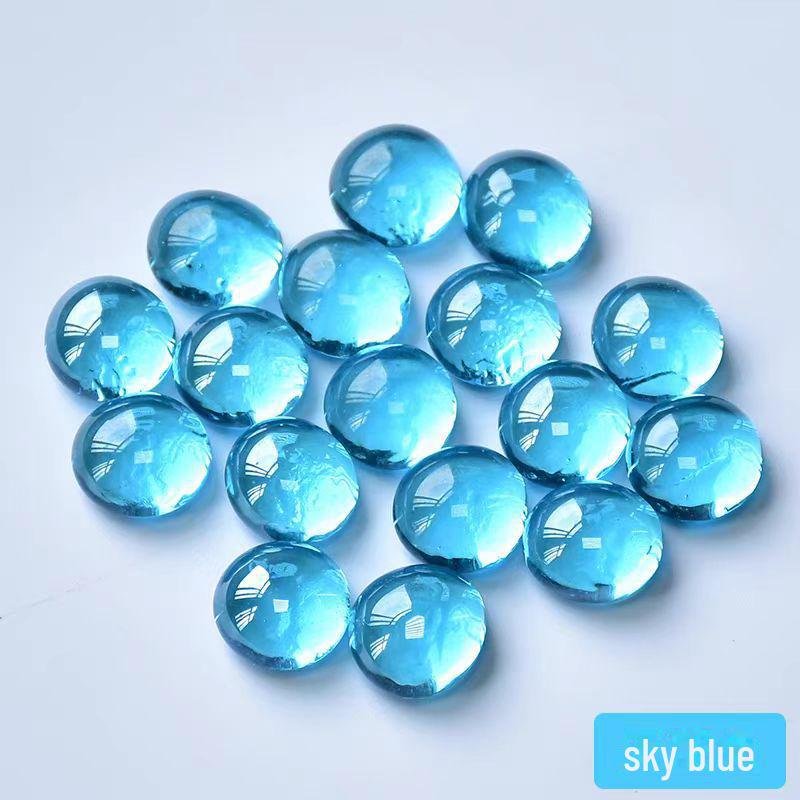 Multicolored Pebbles and Transparent Glass Beads for Aquarium Decoration