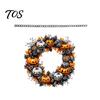 Festive Pumpkin Window Ornament Halloween Pendant Decoration with Hanging Chain Waterproof Acrylic Welcome Spooky Bat And Spider Web Decor Sign