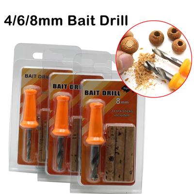 Ferramentas de pesca de carpa de 6 mm/8 mm Cortiça Bola Punch Hole Ferramentas Broca de aço inoxidável Carp Bait Corer Fit Cork Stick Acessórios de pesca Tackle