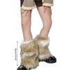 Damen Vintage Pelzige Beinstulpen Winter Warm Flauschige Kunstpelz Stiefel Schuhe Manschetten Abdeckungen Ärmel Wadenlange Socken Streetwear