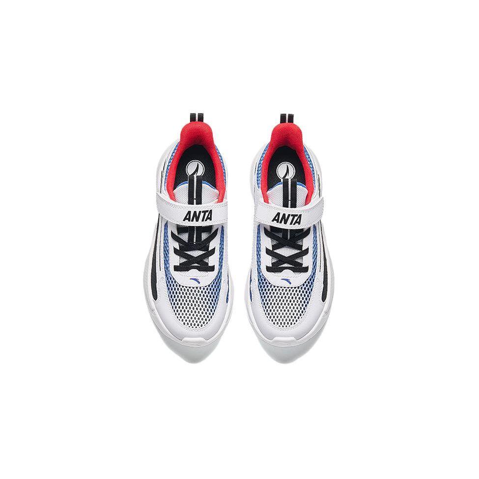 Anta Comfortable Simple Shock Absorbing Durable Low Top Kids Running Shoes Kids Running Shoes White Blue Red A312425513-4