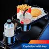 Premium Car Cup Holder Expander Multi Function Drink Holder With Food Tray 360 Degree Adjustable Base For Snack
