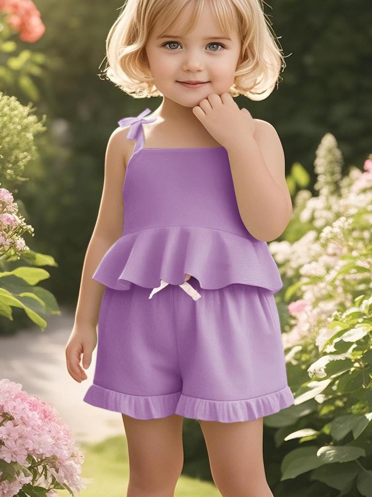 Sada tílka s volánky a šortek - Letní outfit pro miminko