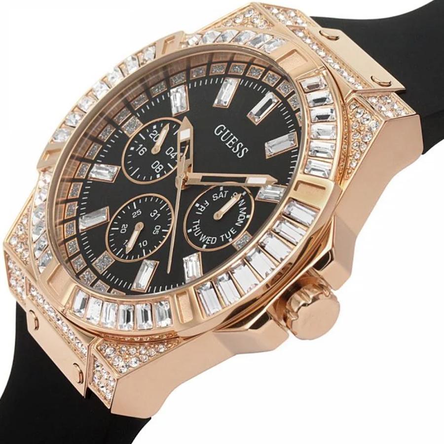 Venus Fashionable Crystals Deluxe White Round Dial Silicone Strap Quartz Watch for Women Casual Wrist Watch Suitable for Daily Party Wear Perfect