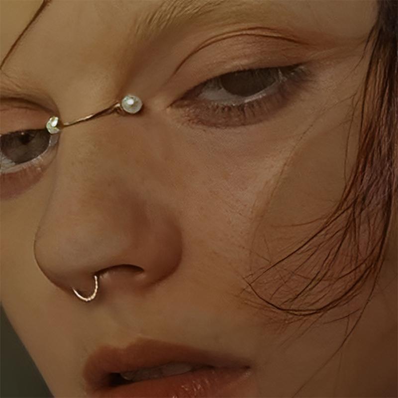 Punk-Stil Retro Nasenclip ohne Piercing Einzigartiger und Kreativer Nasenschmuck aus Kunstperlen