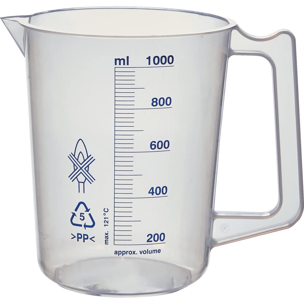 

TRUSCO Polypropylene Blue Scale Beaker 1000ml HPB-1000 (With Handle)