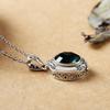 Gawu Box Pendant Green/red Crystal Setting Openable Photo Box Necklace Vintage Memorial Jewelry Birthday Gift for Women