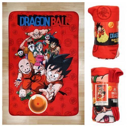 Couverture polaire - dragon ball - 100x150 cm - rouge - synthétique - enfant