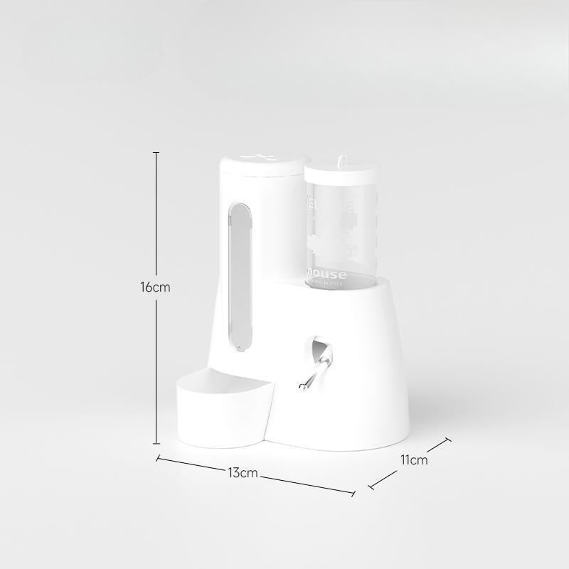 

Cute Little Hamster Automatic Feeding and Drinking Water Dispenser Golden Bear Water BottleFood Bowl Two-in-one Life small білий